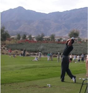 Male Golfer in Follow Through